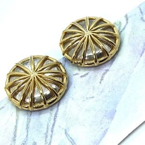 FO Inc Vintage Gold & Silver Clip On Earrings
